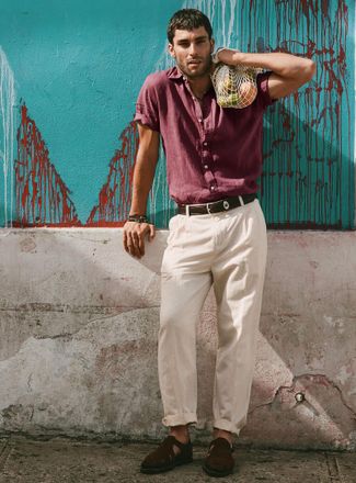 Le 31 Mens Cotton-linen pant Reykjavik fit - Tapered with pleats