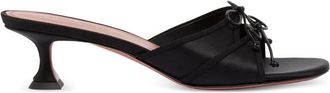 Amina Muaddi Eleonora Bow Silk Sandals