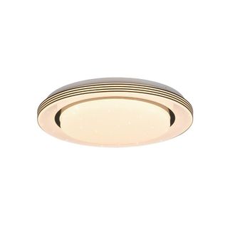 Reality Reality Leuchten - Atria Plafoniera Led 18w 2000lm, 3000 - 6000k Bordo Nero Con Telecomando Multifunzione Con Diffusore Effetto Cielo Stellato D.38cm 
