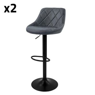 ML Design Lote de 2 taburetes de bar, gris