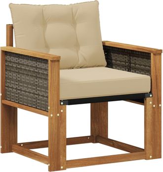 vidaXL Sof&aacute; Intermedio De Exterior Madera Maciza De Acacia Y Textileno Vidaxl