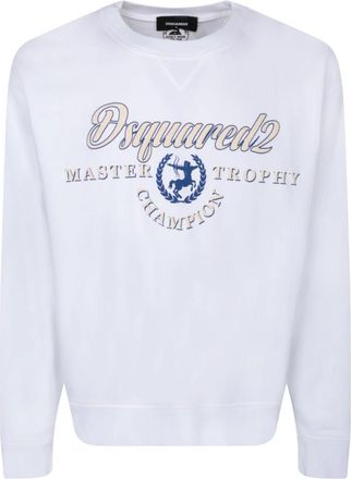 Dsquared2 Witte Sweatshirt Aw 23 Comfort Stijl - Heren - Sweatshirts - Wit - M - Katoen - Hoodies & sweatvesten
