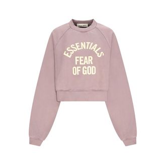 Fear of God Sweatshirts, female, Purple, Size: XS Campus 90s Cropped Raglan Crewneck
