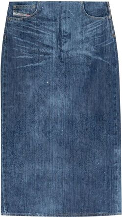 Diesel De-Pra-S3 midi skirt - women - Cotton - 25 - Blue