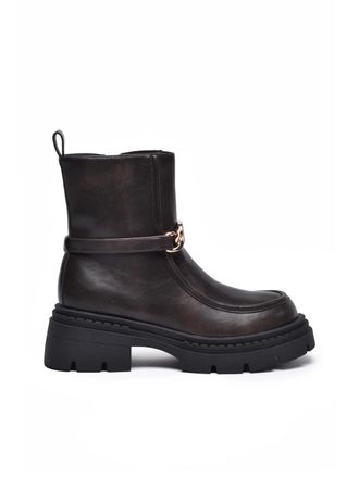 Twin-Set Brown Rubber Womens Rubber Ankle Boot