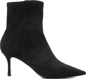 Caf&egrave;noir pointed-toe boots - women - Fabric/Calf Leather/Fabric/Rubber - 40 - Black