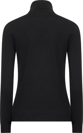 Blanca Vita Womens Turtleneck Sweater Black Virgin Wool