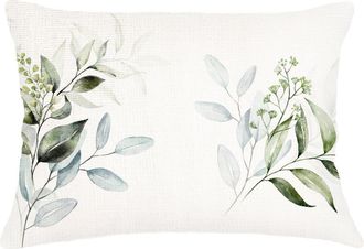 Anaya with Love Eucalyptus Linen Pillow with Down Insert in Green at Nordstrom, Size 14X20