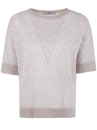 D.exterior D. EXTERIOR Z-Line Lux Short Sleeves Round Neck Sweater
