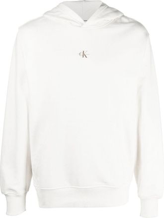 Calvin Klein logo-print hoodie - men - Cotton/Elastane/Cotton - S - White