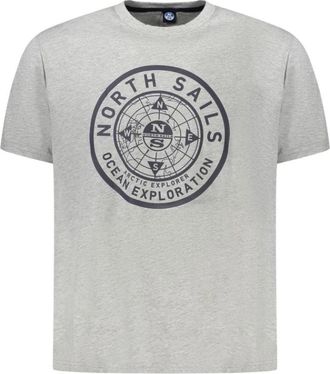 North Sails Grijze Katoenen Heren T-Shirt - Heren - T-shirts - Grijs - M - Katoen - Tops