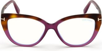 Tom Ford Blue Light Block Cat Eye Ladies Eyeglasses FT5673-B 081 54