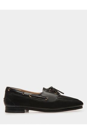 Bally Plume Moccasin in Buffalo Leather in Black at Nordstrom, Size 46.5