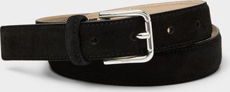 BOSS Womens Navya square buckle suede belt