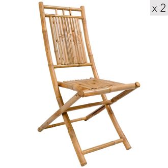 Nordlys Set 2 sillas de jardin en madera de bamb&uacute;