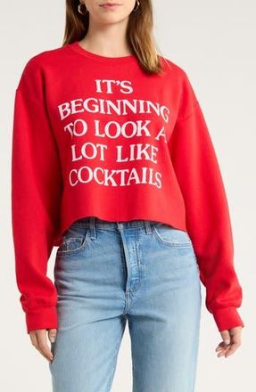 Junk Food Its Beginning Christmas Crop Graphic Sweatshirt in Red at Nordstrom Rack, Size X-Large