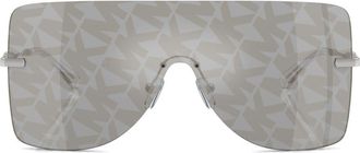 Michael Kors London shield-frame sunglasses - women - Metal - 40 - Silver