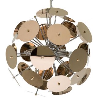 Beliani L&aacute;mpara Colgante Con Pantalla De Metal Cobriza 4 Luces Art D&eacute;co Estilo Industrial Zambezi
