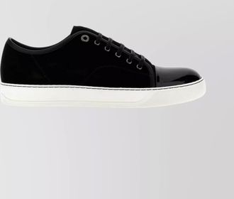 Lanvin leather suede low-top sneakers