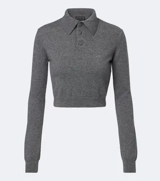 MUGLER Jersey cropped de cachemir