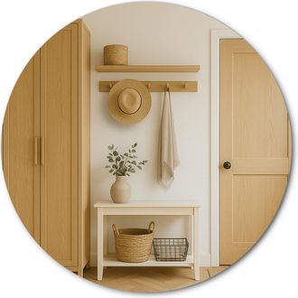 OEM Specchio Rotondo Da Loft 90 Cm, Grande Specchio Da Parete Senza Cornice, Moderno Ed Elegante