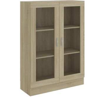 vidaXL Vitrine Cabinet Sonoma Oak 82.5x30.5x115 cm Engineered Wood Vidaxl