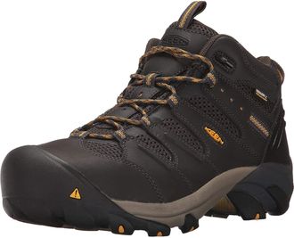 Keen Mens Lansing Mid Waterproof Industrial and Construction Shoe, Raven/Tawny Olive, 10.5 2E US
