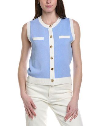 Ellen Tracy Button Front Vest