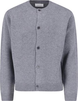 Berner K&uuml;hl Grey Boiled Wool Ribbed Knit Cardigan