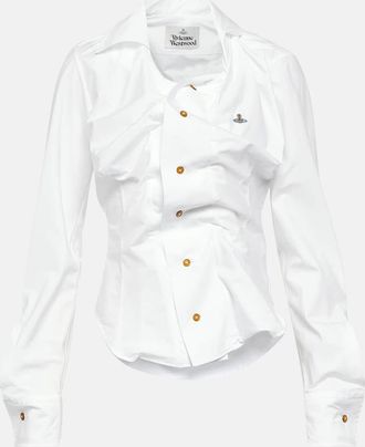Vivienne Westwood Drunken gathered cotton poplin shirt