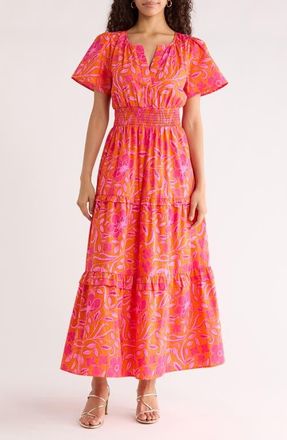 Sugarlips Haylie A-Line Dress in Orange-Fuchsia at Nordstrom, Size X-Small