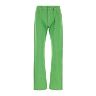 Versace Straight Jeans, male, Green, Size: W30 Straight Jeans