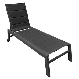 Happy Garden Happy Garden - Lettino Barbados In Textilene Nero - Alluminio Grigio Antracite