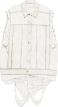 Rick Owens Frayed Denim Gilet