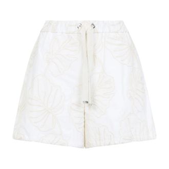 Moncler Casual Shorts, female, Beige, Size: XS Cotton Bermuda