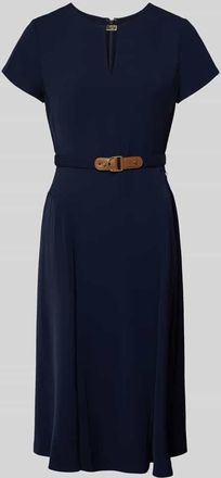 Lauren Ralph Lauren Midikleid mit Taillengürtel Modell BRYGITKA in Dunkelblau, Größe 34