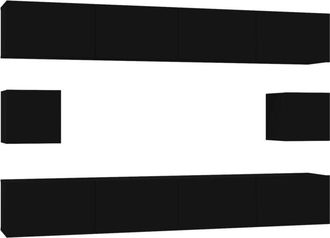 vidaXL Vidaxl - 6 Piece tv Cabinet Set Black Engineered Wood