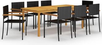 vidaXL Cena De 9 Pc Set Para Black Garden - 198714