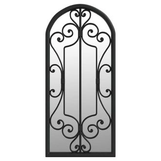 vidaXL Espejo De Jard&iacute;n Hierro Negro Para Uso Exterior 100x45 Cm Vidaxl