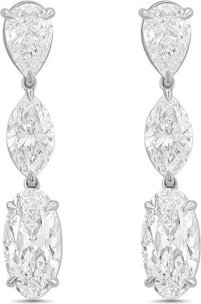 Diana M. Jewels 14kt White Gold 8cts Lab Grown Multi-shaped diamond Drop Earrings