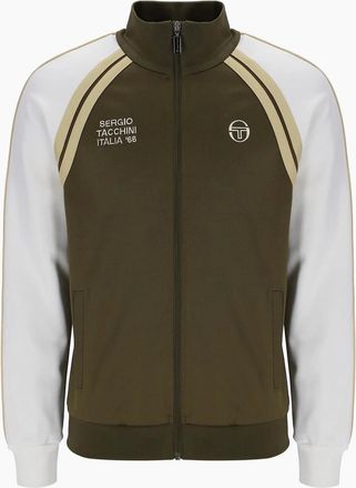 Sergio Tacchini Mens Sergio Tacchini Ghibli Davis Track Top Jacket Dark Olive/Gardenia/Mojave Desert - Tan - Size: 46/Regular