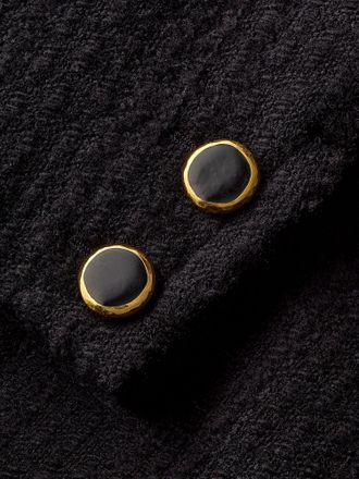 Saint Laurent Womens Jacket Single-Breasted Wool Tweed Black