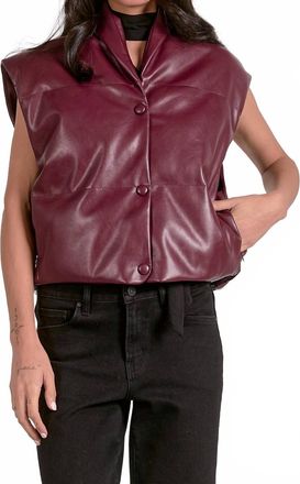 Elan Dani Leather Vest In Plum