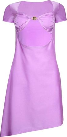 Marine Serre draped ring-detail dress - Purple
