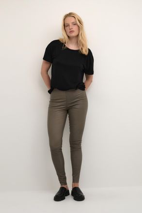 Karen by Simonsen Leren broek Skinny fit Walnut dark brown