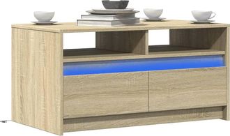 vidaXL Tavolino Da Salotto Con Luci Led Rovere Sonoma In Truciolato Vidaxl