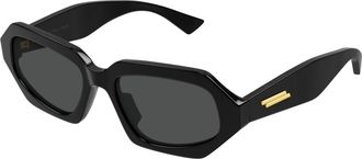 Bottega Veneta Klassieke Ovale Zonnebril - unisex - Accessoires - Zwart - Maat: 54 MM Polyamide