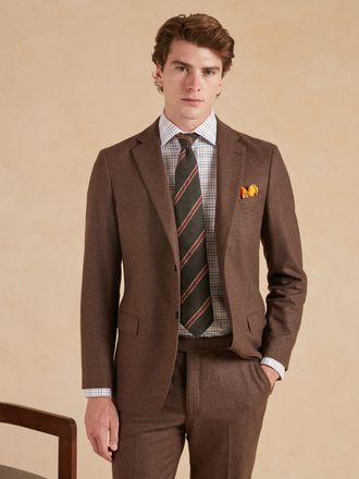Oliver Brown Unstructured Jacket - Brown Drago Flannel