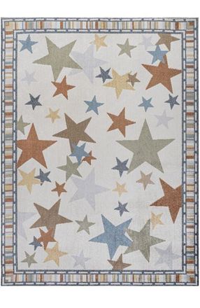 Jonathan Y Designs Star Gazer Geometric Machine-Washable Area Rug in Ivory/blue/orange at Nordstrom, Size 3Ft 0In X 5Ft 0In
