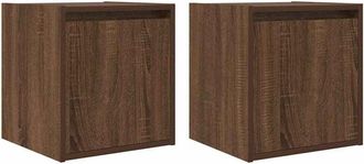 vidaXL Vidaxl - Wall-Mounted Bedside Cabinets 2 pcs Brown Oak 38x34x40 cm